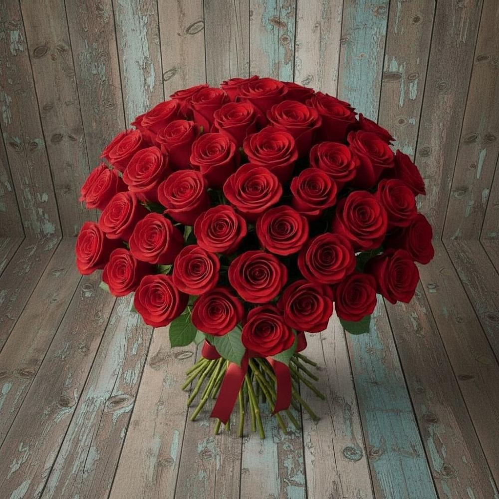 Букет 55 Красных роз Фридом в Новой Деревне
