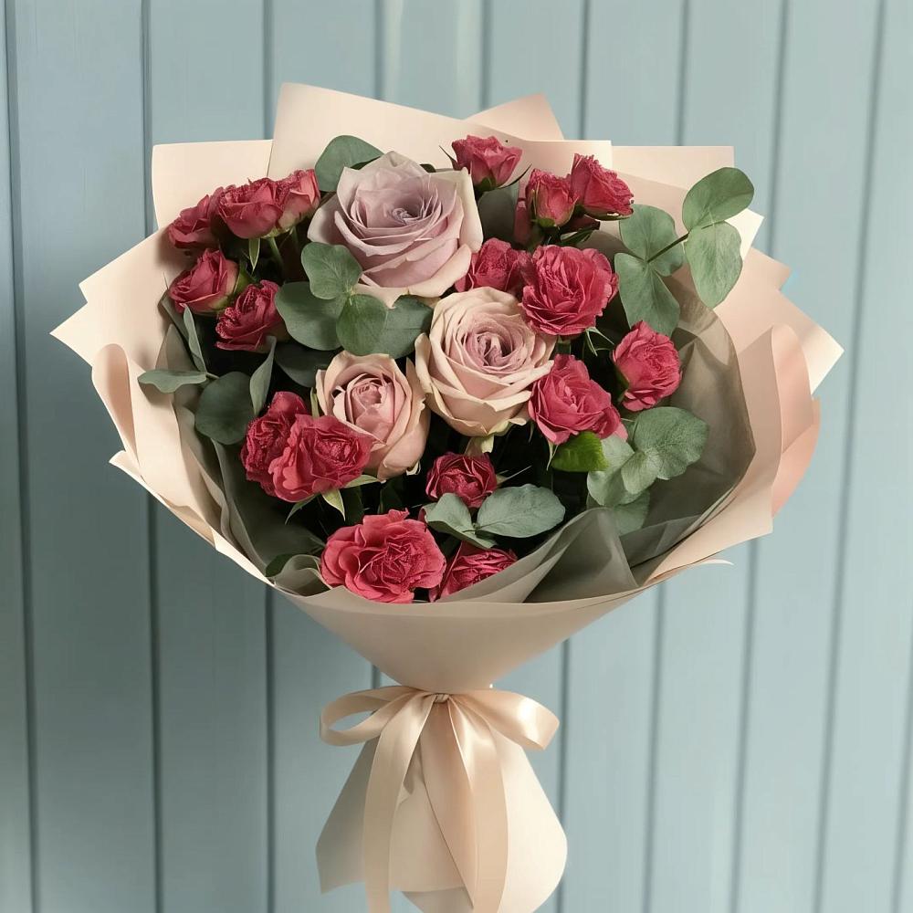 Букет цветов из: Гвоздики и Розы в Новой Деревне