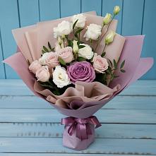 Букет цветов из:  Розы и Лизиантусы в Новой Деревне