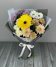 Букет цветов из:  Розы, Герберы и Хризантемы в Новой Деревне