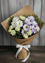 Букет цветов из:  Хризантемы и Розы в Новой Деревне