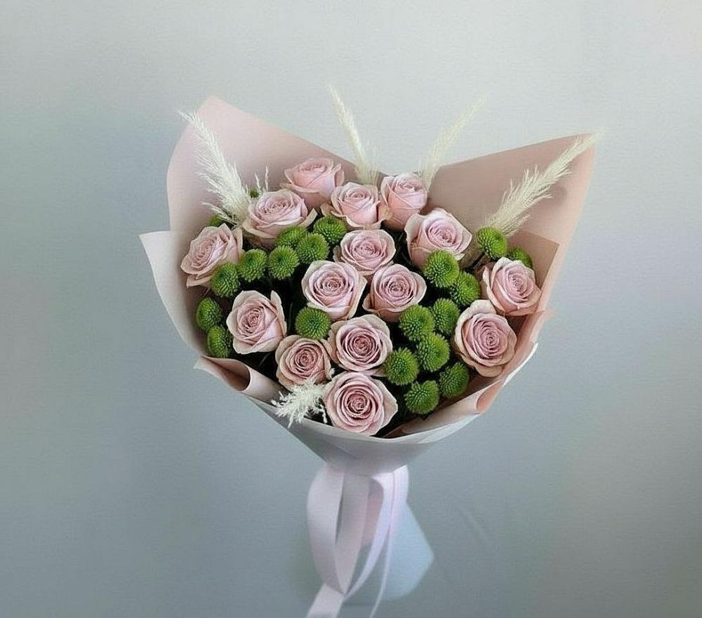 Букет цветов из: Розы и Хризантемы в Новой Деревне