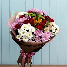 Букет цветов из:  Розы, Хризантемы и Альстромерии в Новой Деревне