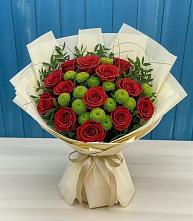 Букет цветов из:  Розы и Хризантемы в Новой Деревне