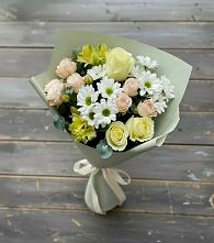 Букет цветов из:  Альстромерии, Розы и Хризантемы в Новой Деревне