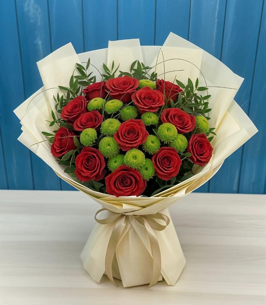 Букет цветов из: Розы и Хризантемы в Новой Деревне