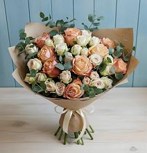 Букет цветов из:  Альстромерии и Розы #REPLACE_PRED# Новой Деревне